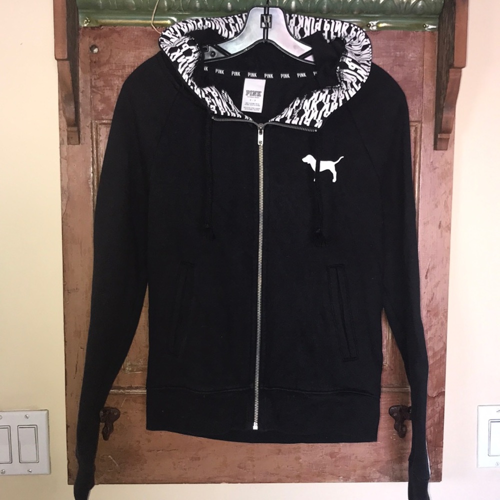 Pink Brand black zip hoodie - Picture 1 of 3
